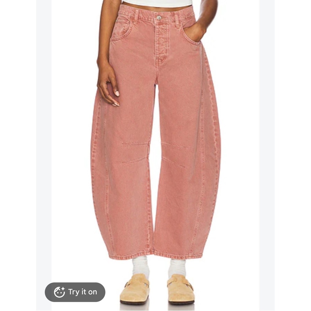 We The Free Barrel Jeans Women 27 Pink Excellent Curved Leg Cotton OB1203875